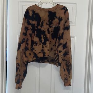 ✨BDG Jeans Urban Outfitters Brown & Black Tie Dye Cropped Sweatshirt